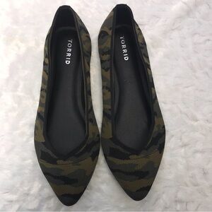 Torrid Camo Stretch Knit Flex Outsole Slip on Flat, Women's 10.5 WW